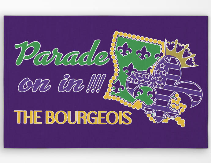 Mardi Gras Parade On In Custom Welcome Mat