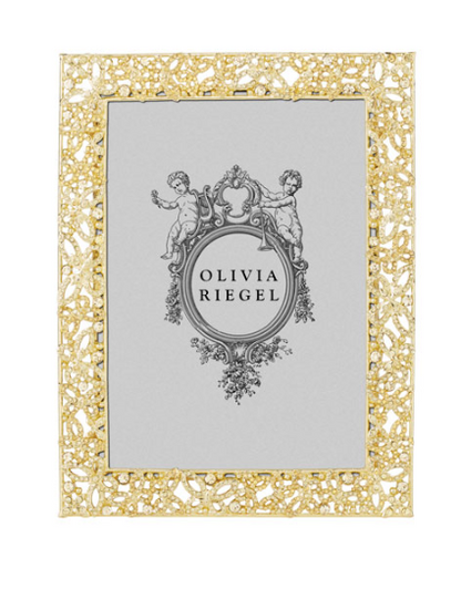 Gold Papillon with Jonquil Crystals 5" x 7" Frame