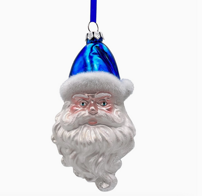 A Marvelous Blue Christmas Set of 4 Glass Ornaments