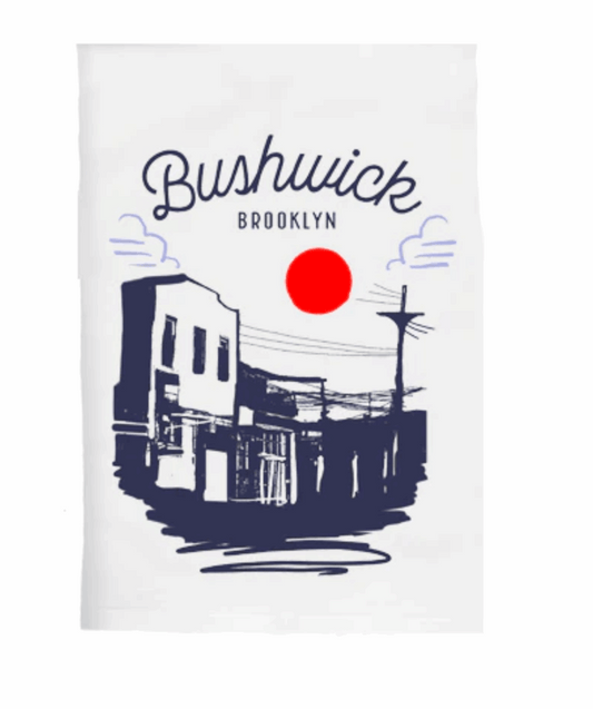 Bushwick Brooklyn Sketch Kitchen Tea Towel