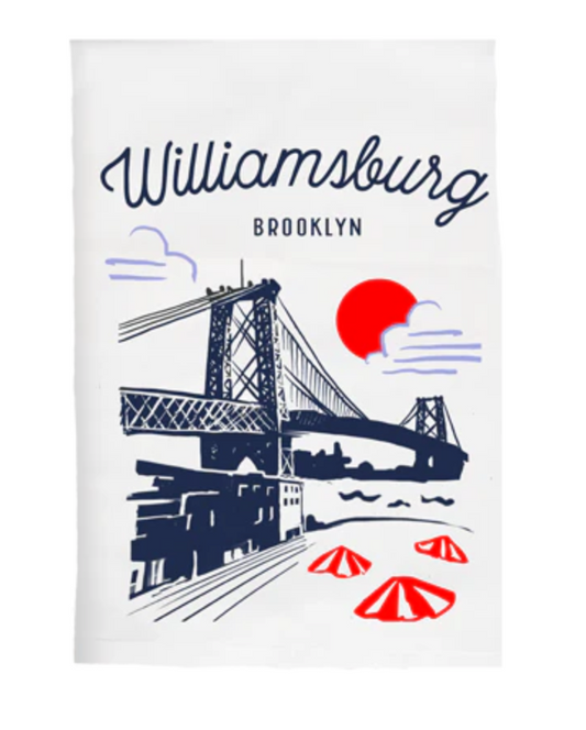 Williamsburg Brooklyn Sketch Kitchen Tea Towel