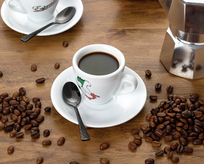 Italian Boot 3oz. Porcelain Espresso Set of 6 Cup & Saucers