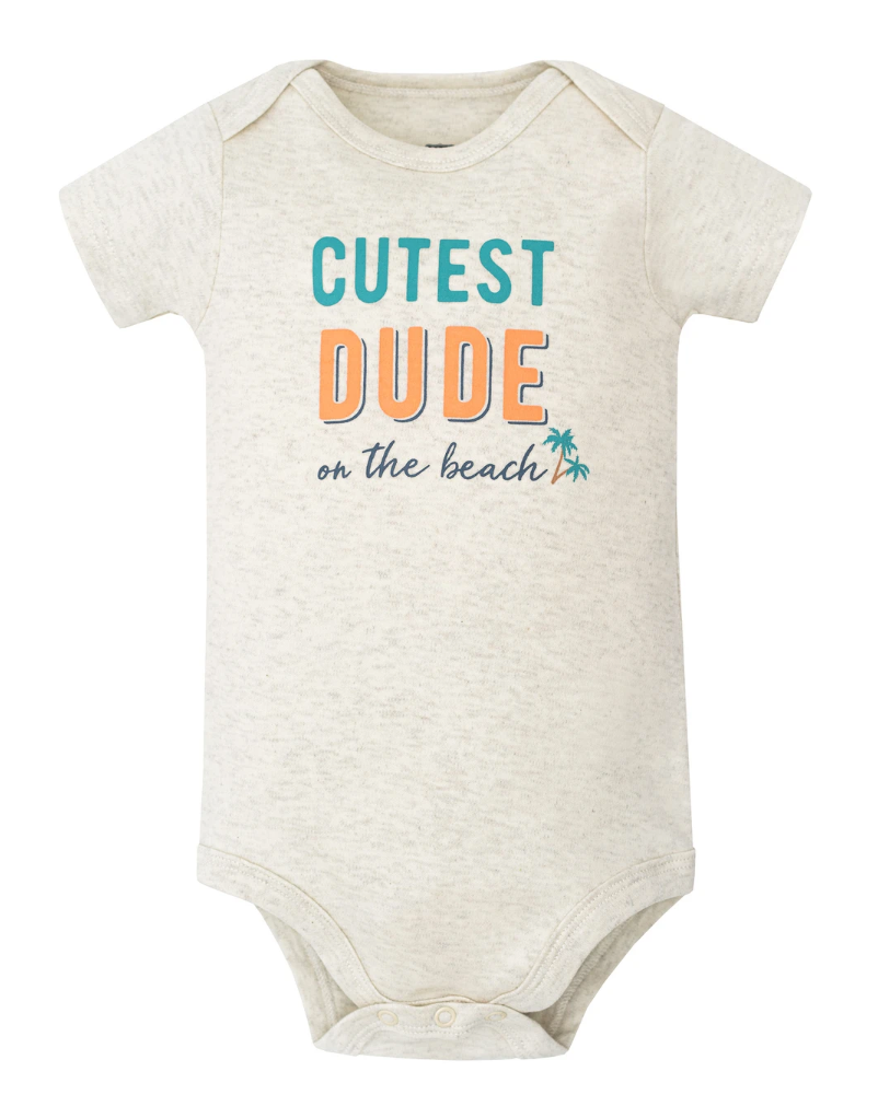 Hudson Baby Cotton Bodysuits 5-Pack, Cutest Beach Dude - NY Gift Boutique