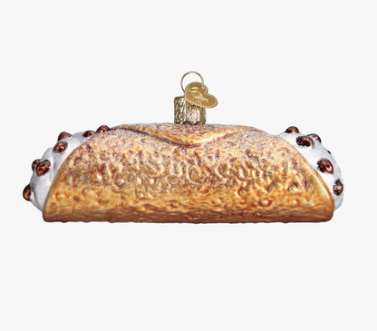 Cannolo Glass Ornament - NY Gift Boutique