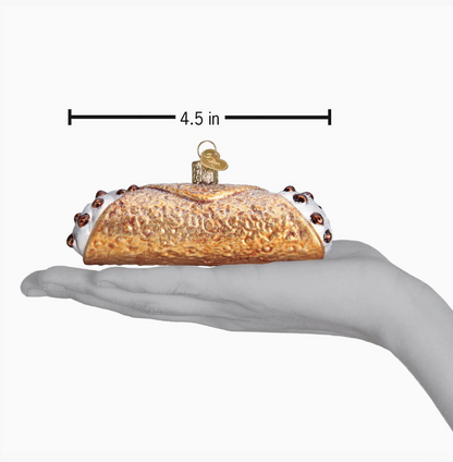 Cannolo Glass Ornament - NY Gift Boutique