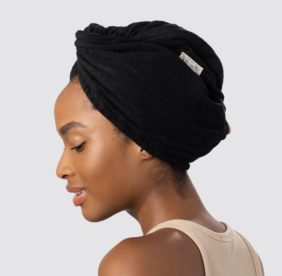 Quick Dry Hair Towel - Eco Black - NY Gift Boutique