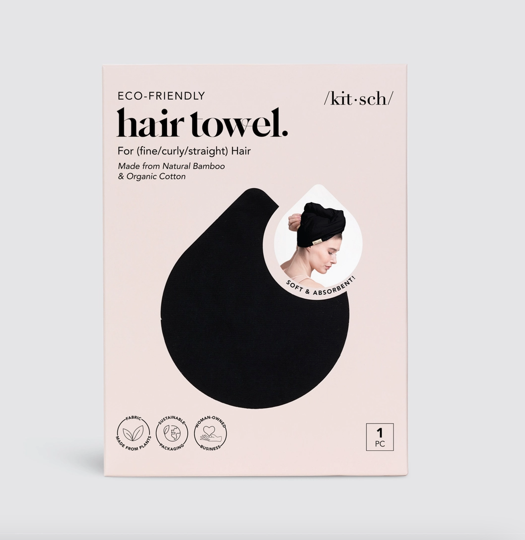 Quick Dry Hair Towel - Eco Black - NY Gift Boutique