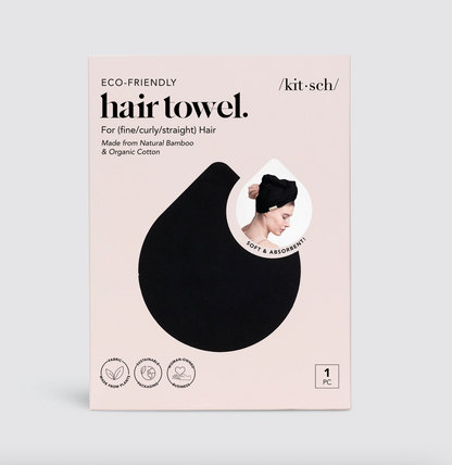 Quick Dry Hair Towel - Eco Black - NY Gift Boutique