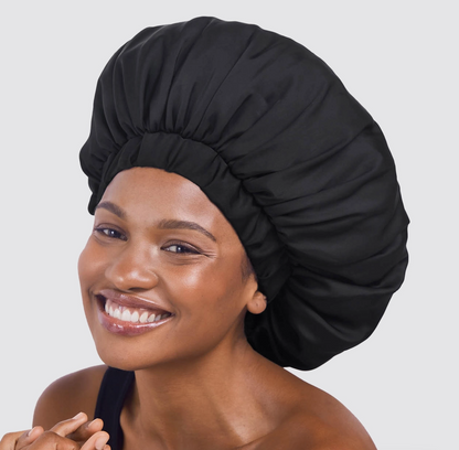 Satin Sleep Xl Adjustable Bonnet - Black - NY Gift Boutique
