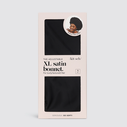 Satin Sleep Xl Adjustable Bonnet - Black - NY Gift Boutique