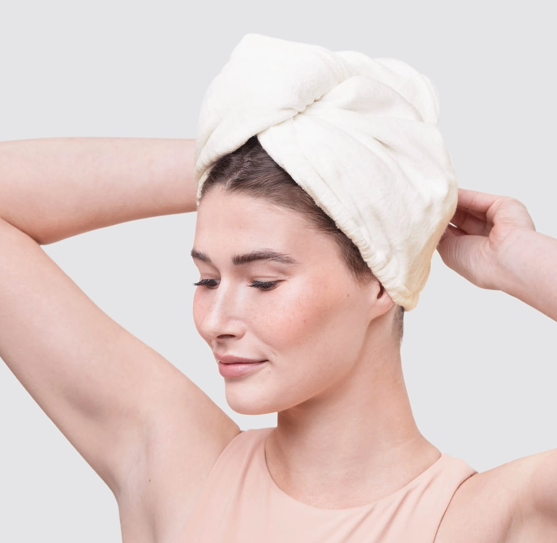 Quick Dry Hair Towel - Ivory - NY Gift Boutique