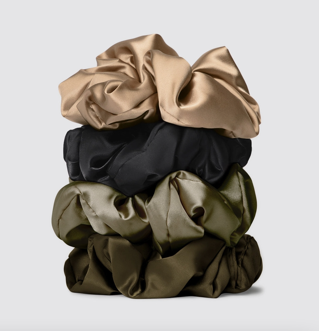 Pillow Scrunchies® in Satin 4pc - Black - NY Gift Boutique