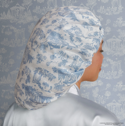 Bridgerton X Kitsch Breathable Satin Bonnet in Garden Toile - NY Gift Boutique