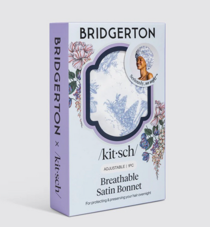 Bridgerton X Kitsch Breathable Satin Bonnet in Garden Toile - NY Gift Boutique