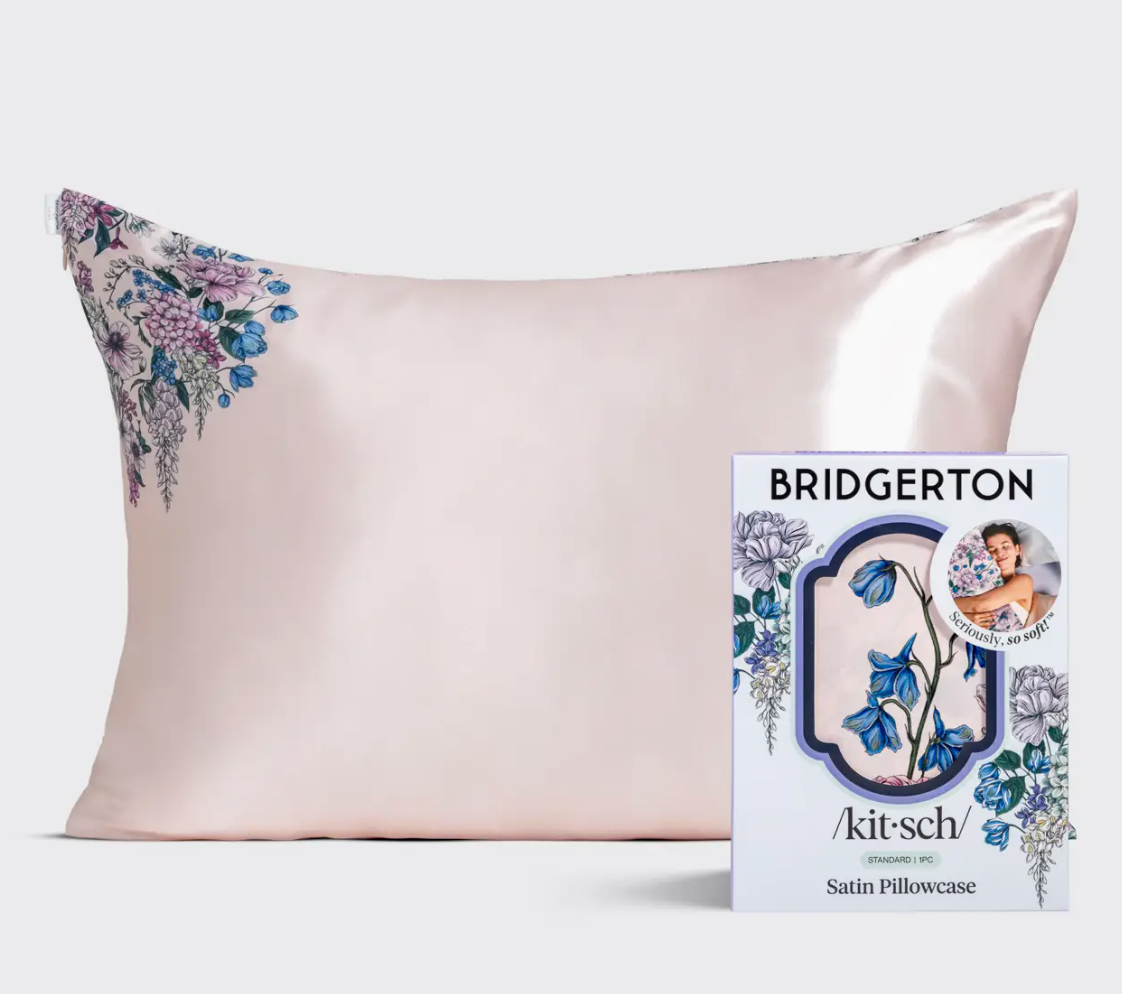 Bridgerton X Kitsch Satin Pillowcase in Wisteria - NY Gift Boutique