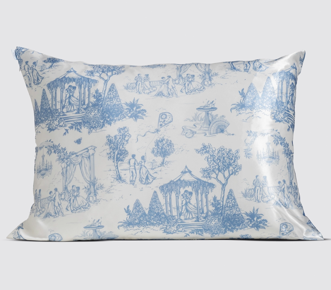 Bridgerton X Kitsch Satin Pillowcase in Garden Toile - NY Gift Boutique