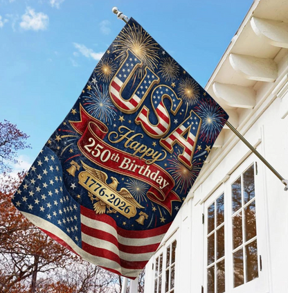 America 250 Birthday Fireworks Garden Flag - NY Gift Boutique