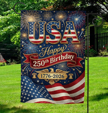 America 250 Birthday Fireworks Garden Flag - NY Gift Boutique