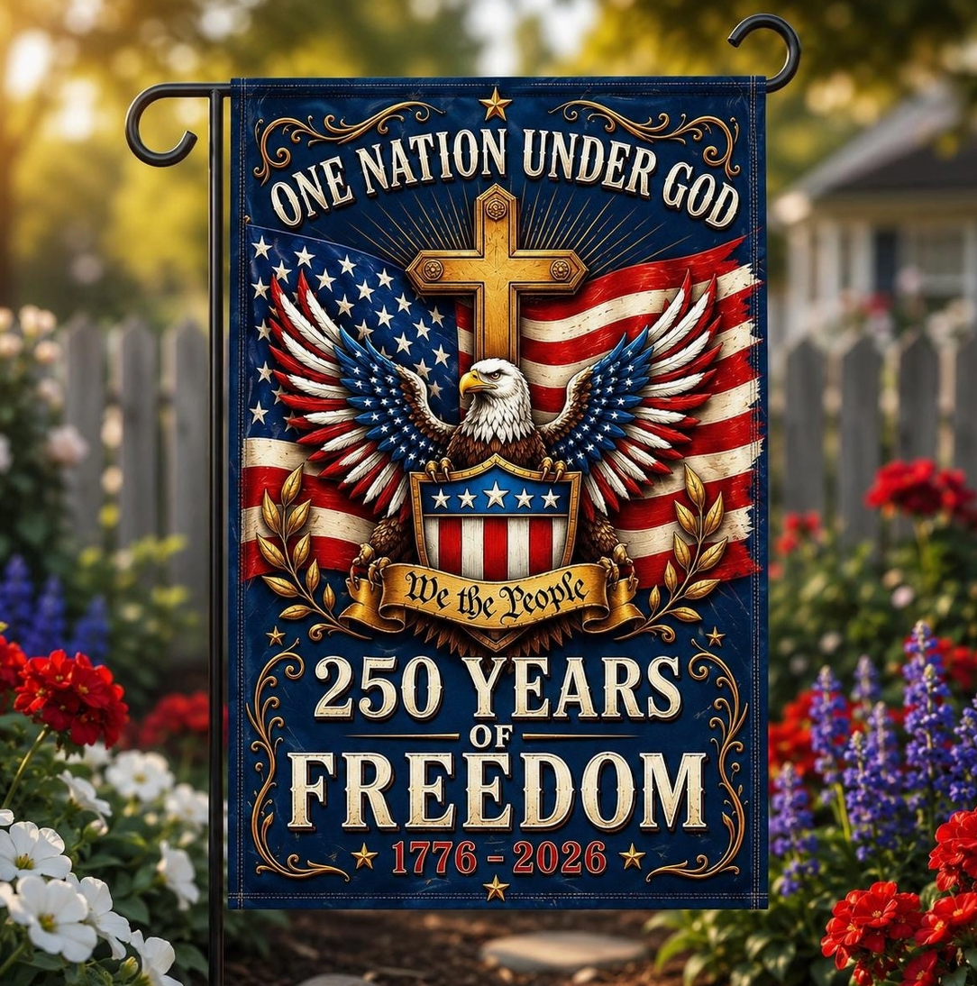 One Nation Under God America 250 Garden Flag - NY Gift Boutique