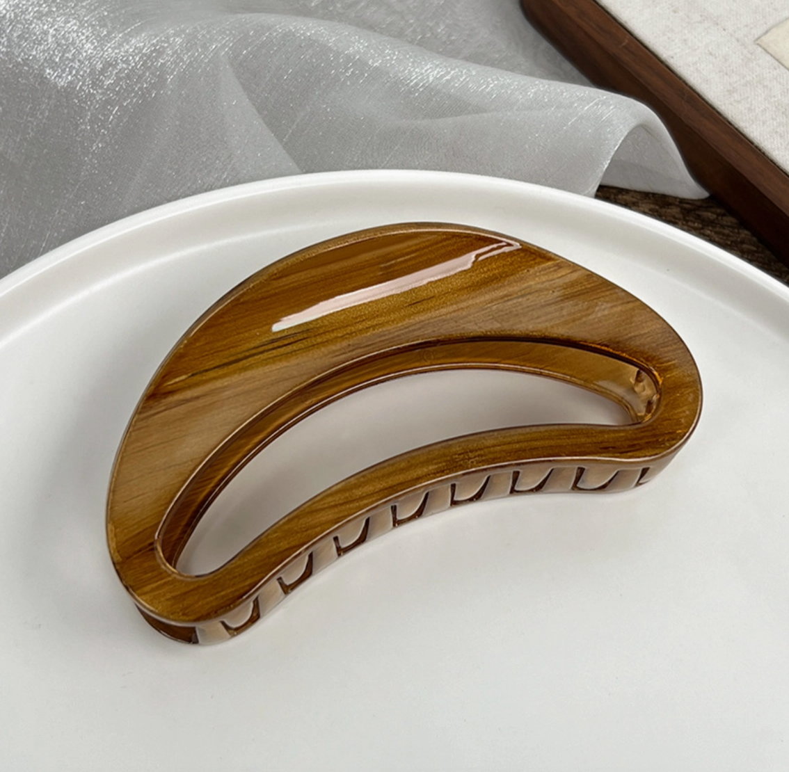 Woodgrain Jumbo Hair Clip - Foria Bundle of 6