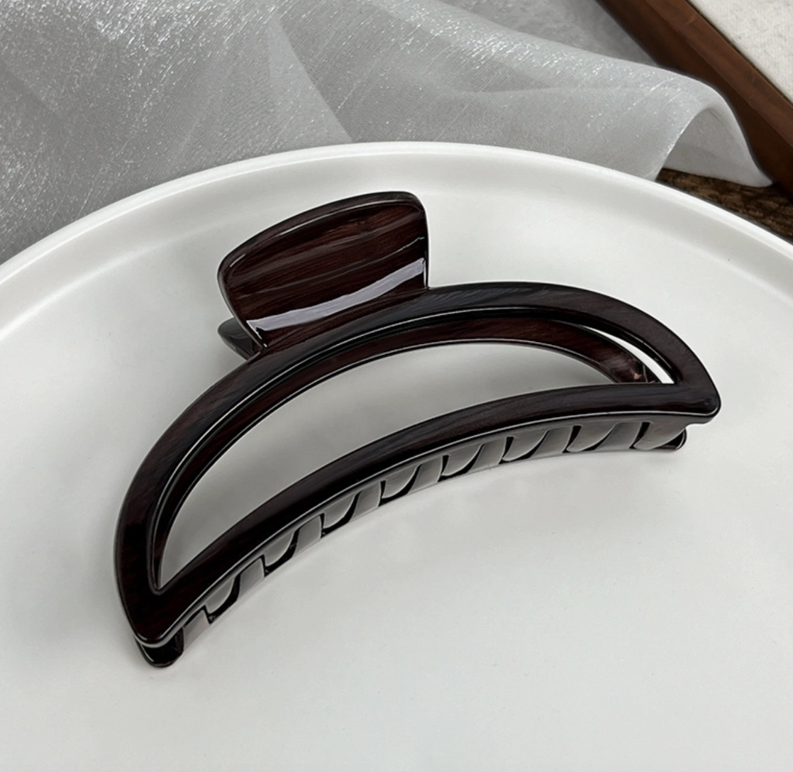 Woodgrain Jumbo Hair Clip - Foria Bundle of 6