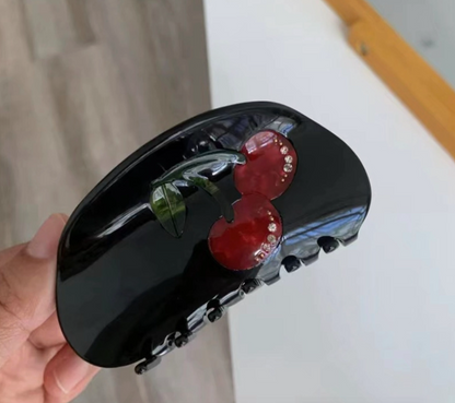 Glossy Cherry Hair Claw Clip