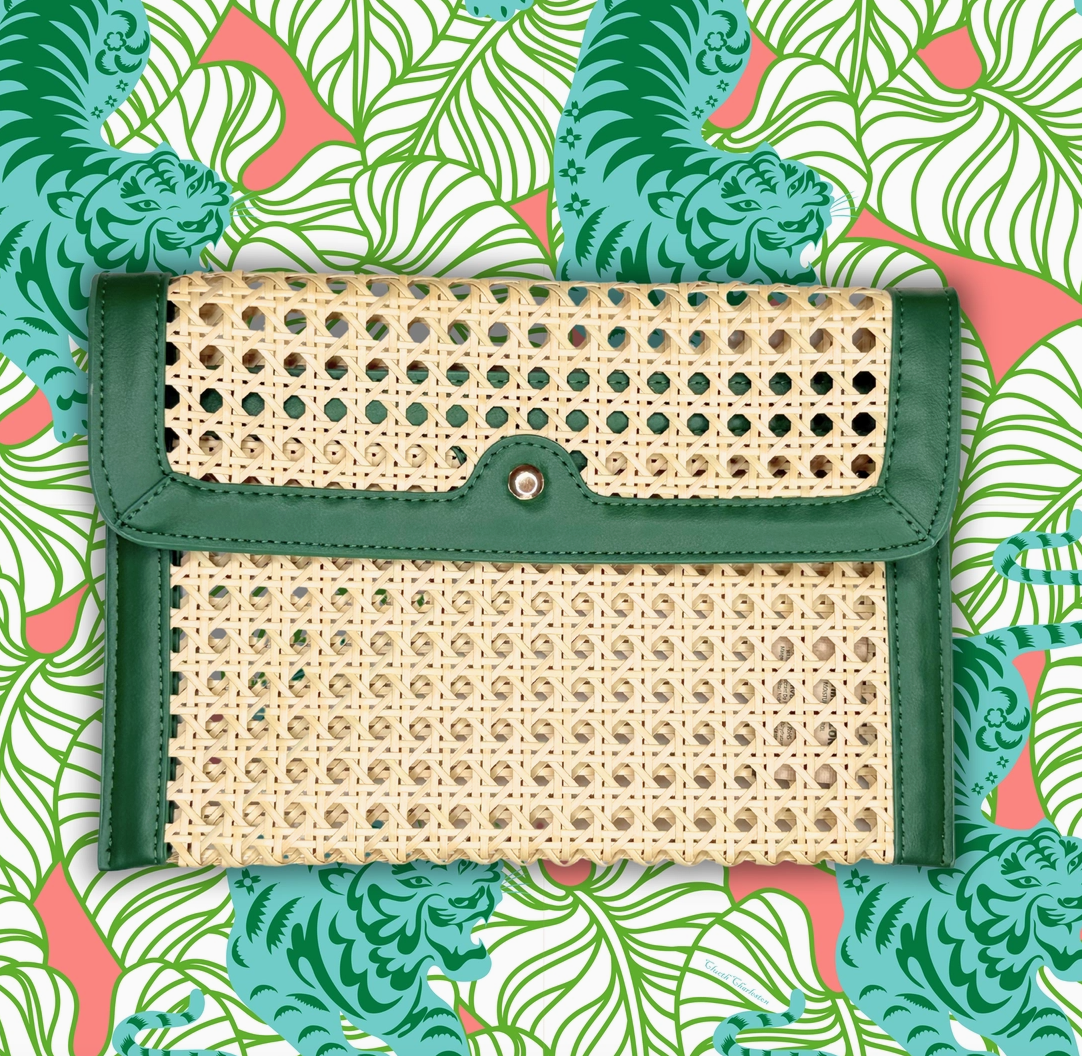 French Quarter Clutch- Green - NY Gift Boutique