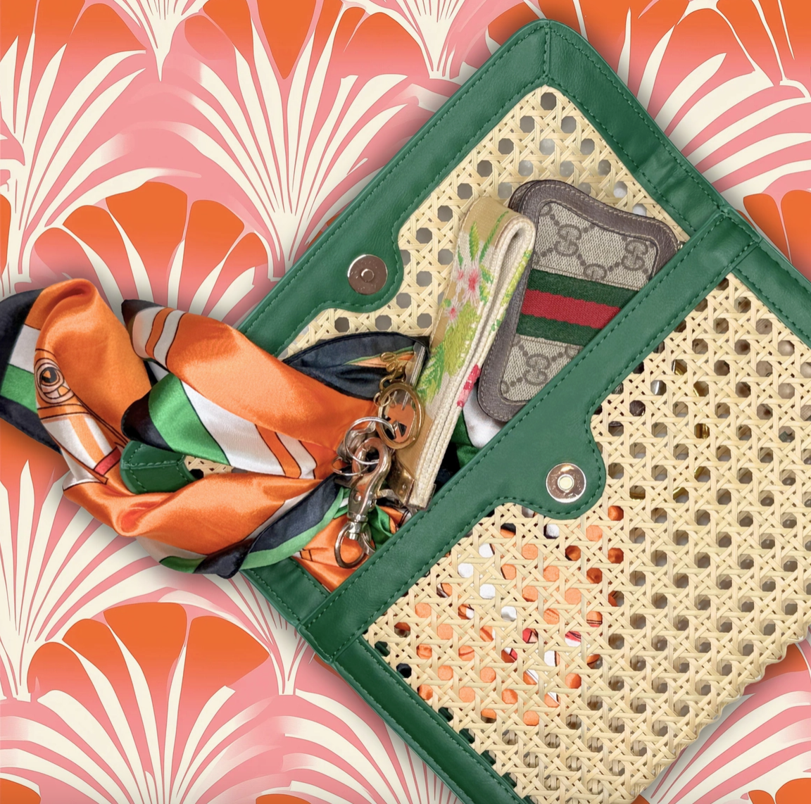 French Quarter Clutch- Green - NY Gift Boutique