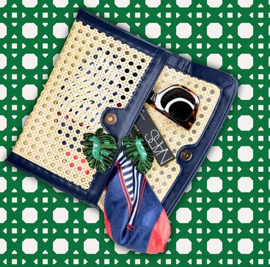 French Quarter Clutch- Navy - NY Gift Boutique