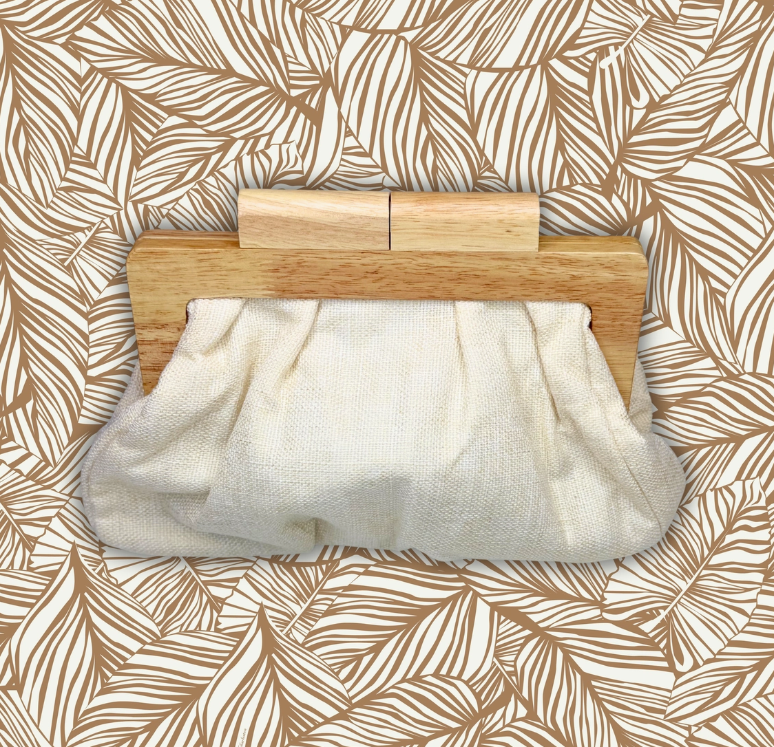 East Bay Clutch- Linen - NY Gift Boutique