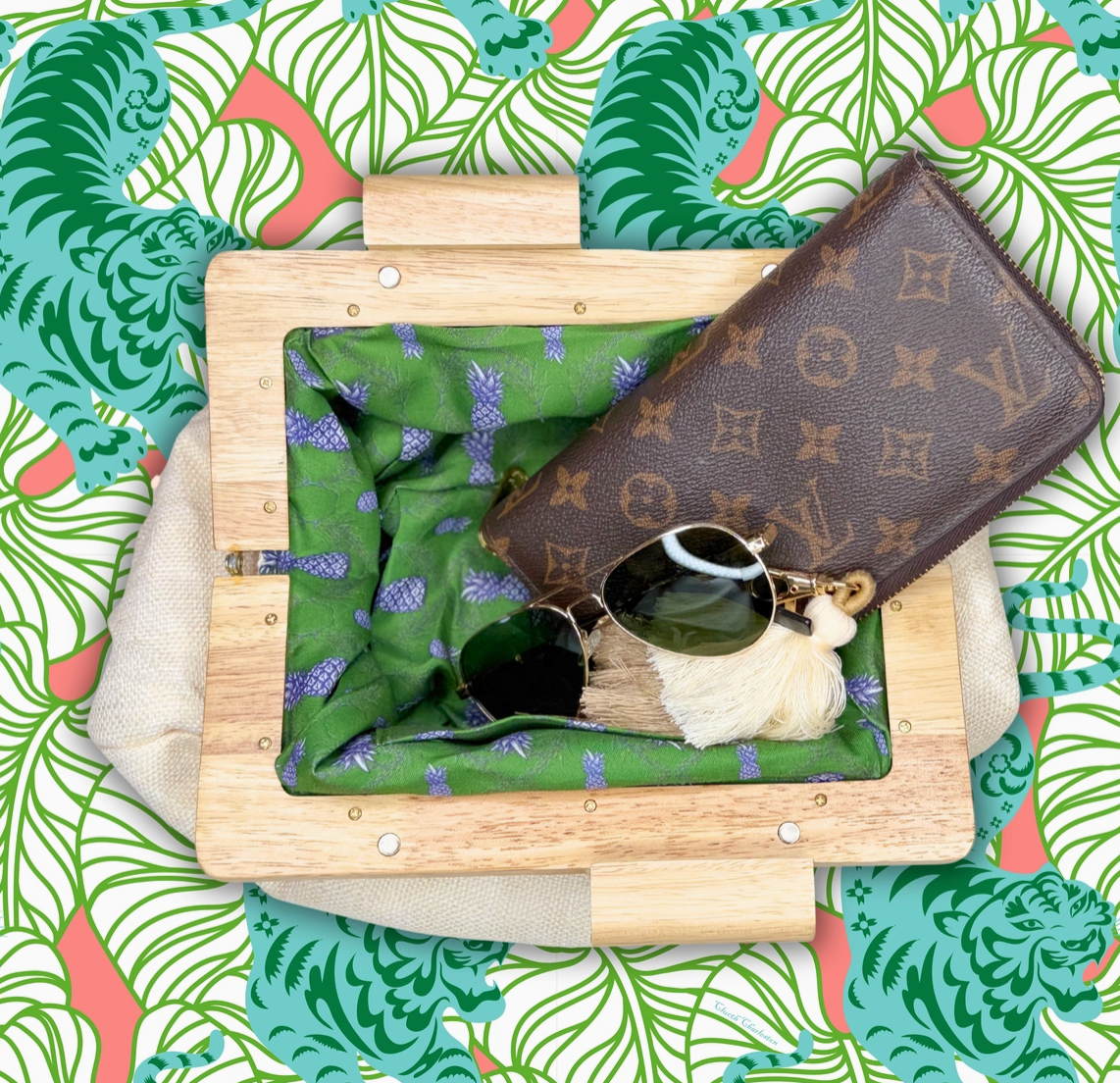 East Bay Clutch- Linen - NY Gift Boutique