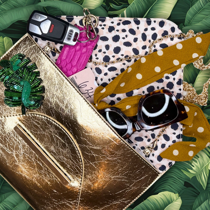 Society Clutch- Textured Gold - NY Gift Boutique