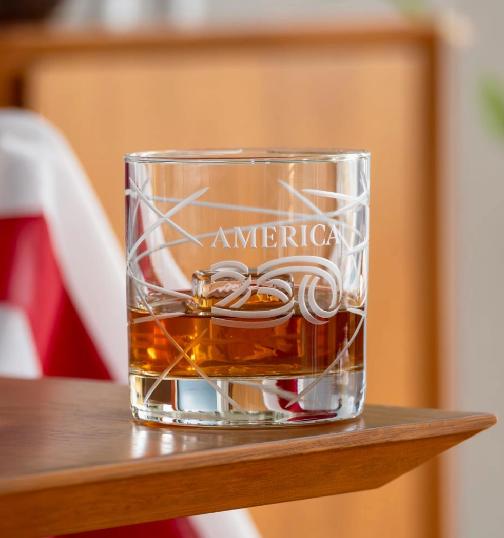 America250™ Longitude 10oz On the Rocks Whiskey Glass | Set of 12 - NY Gift Boutique