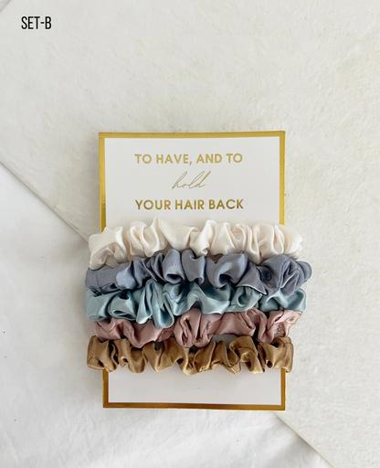 5PC Thin Scrunchies Set - Gia Bundle of 6 - NY Gift Boutique