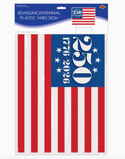Plastic Semiquincentennial Yard Sign, 11½" X 15½"