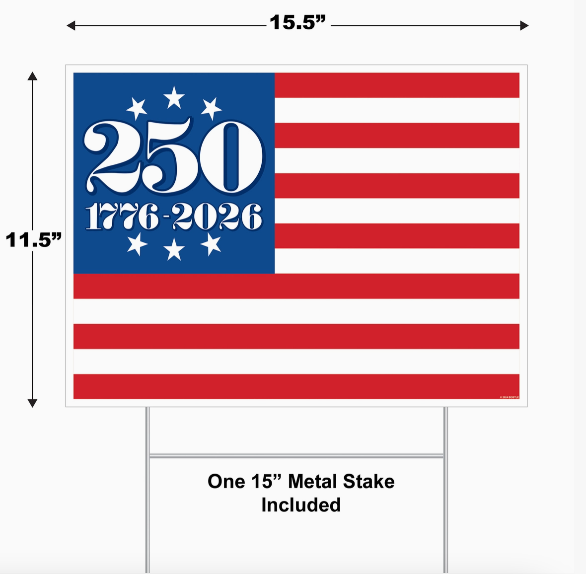 Plastic Semiquincentennial Yard Sign, 11½" X 15½"