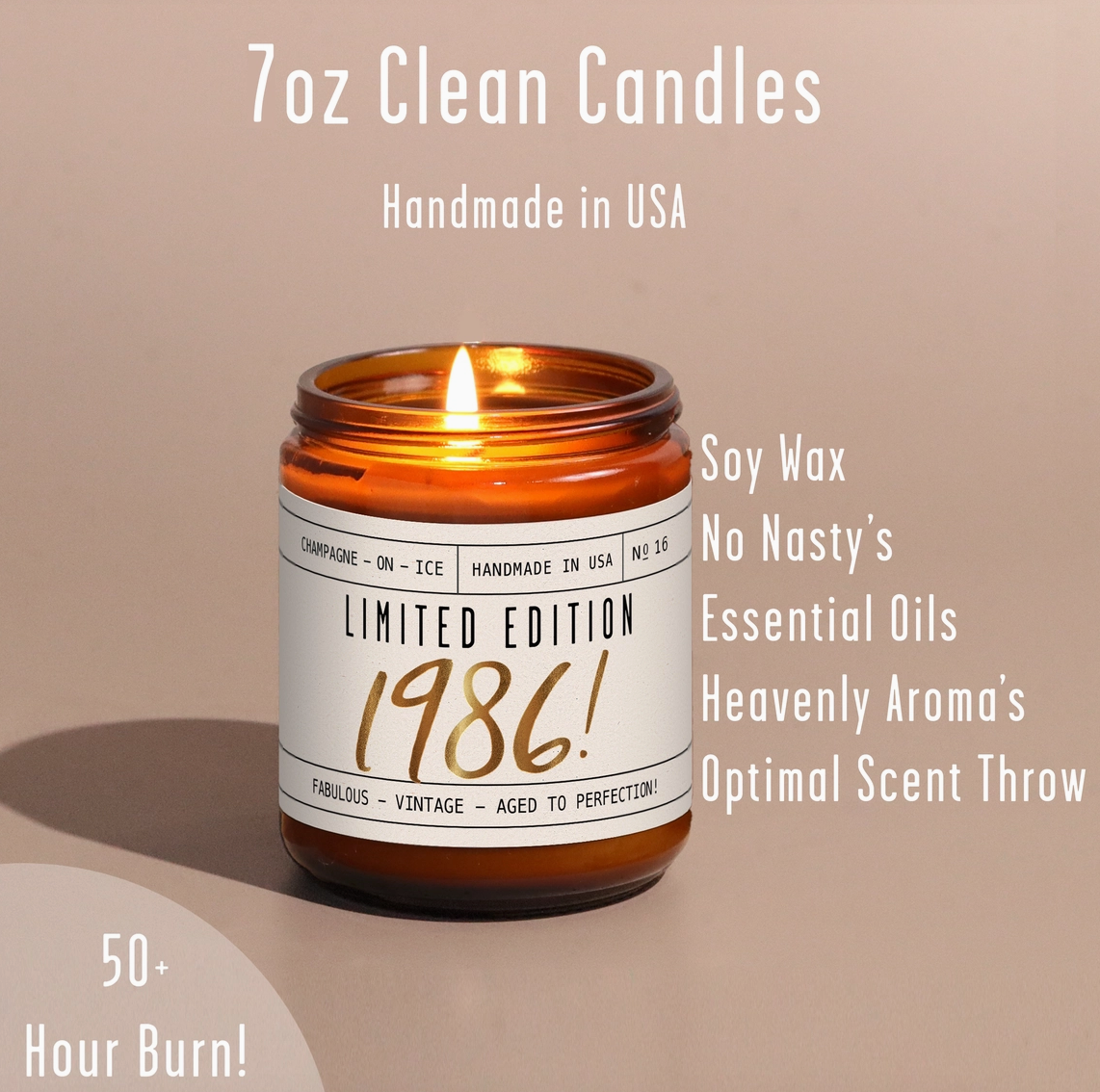 40th Birthday Candle Soy | Limited Edition 1986 Gift