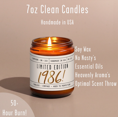 40th Birthday Candle Soy | Limited Edition 1986 Gift