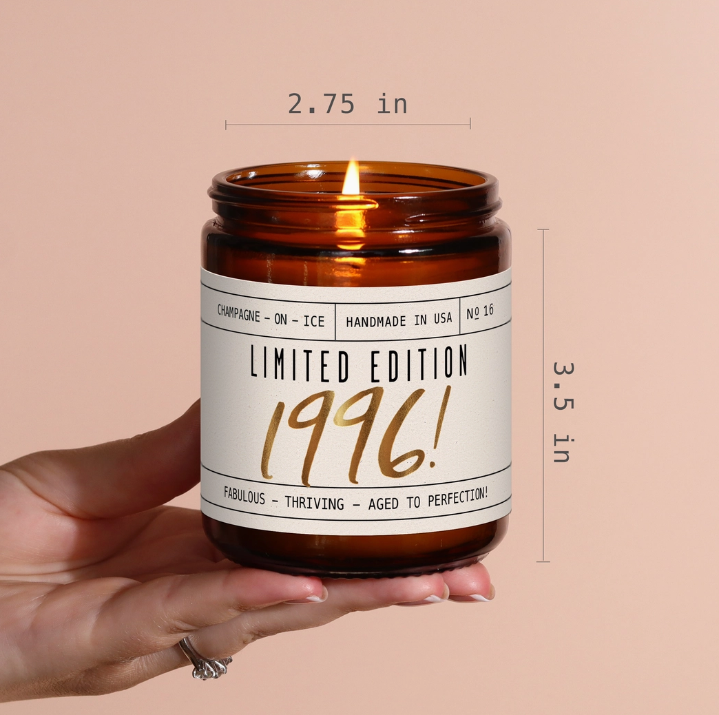 30th: 30th Birthday Candle Soy | Limited Edition 1996 Gift - NY Gift Boutique