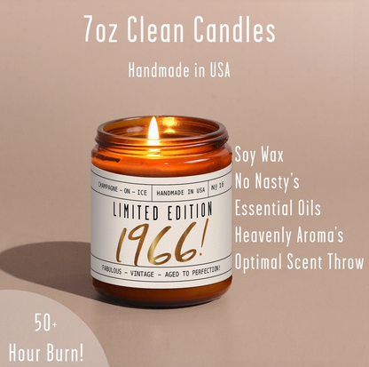 60th Birthday Candle 9 oz Soy Candle - Limited Edition 1966