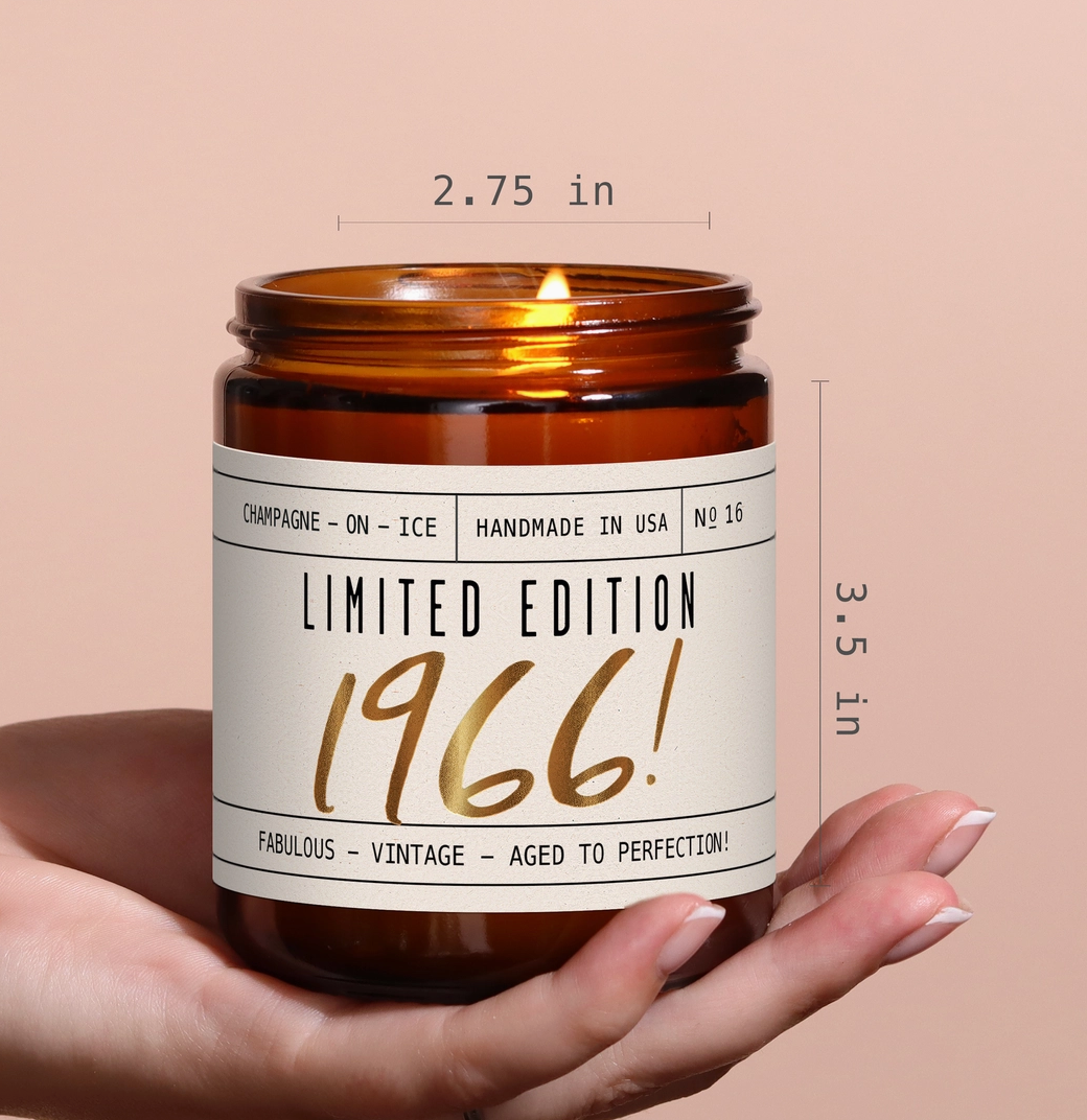 60th Birthday Candle 9 oz Soy Candle - Limited Edition 1966