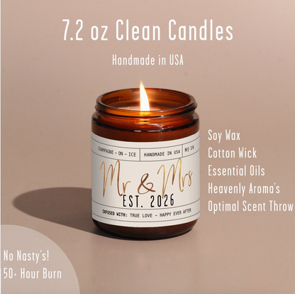 Mr. & Mrs. Est. 2026 - 9 oz Soy Candle - NY Gift Boutique