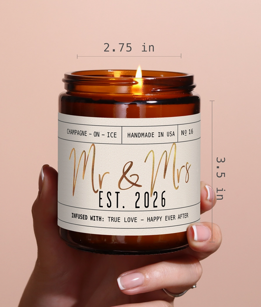 Mr. & Mrs. Est. 2026 - 9 oz Soy Candle