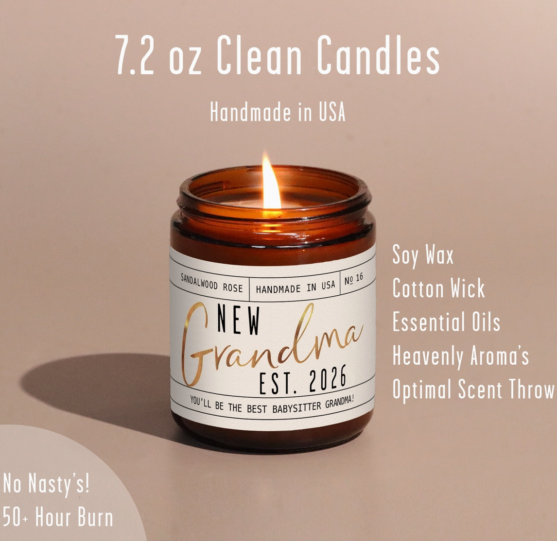 New Grandma Est. 2026 - 9 oz Soy Candle