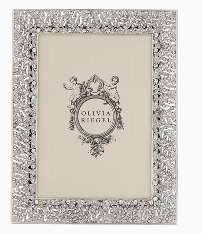 Olivia Riegel Silver Florence Frame 5x7 | Luxury Crystal Gift