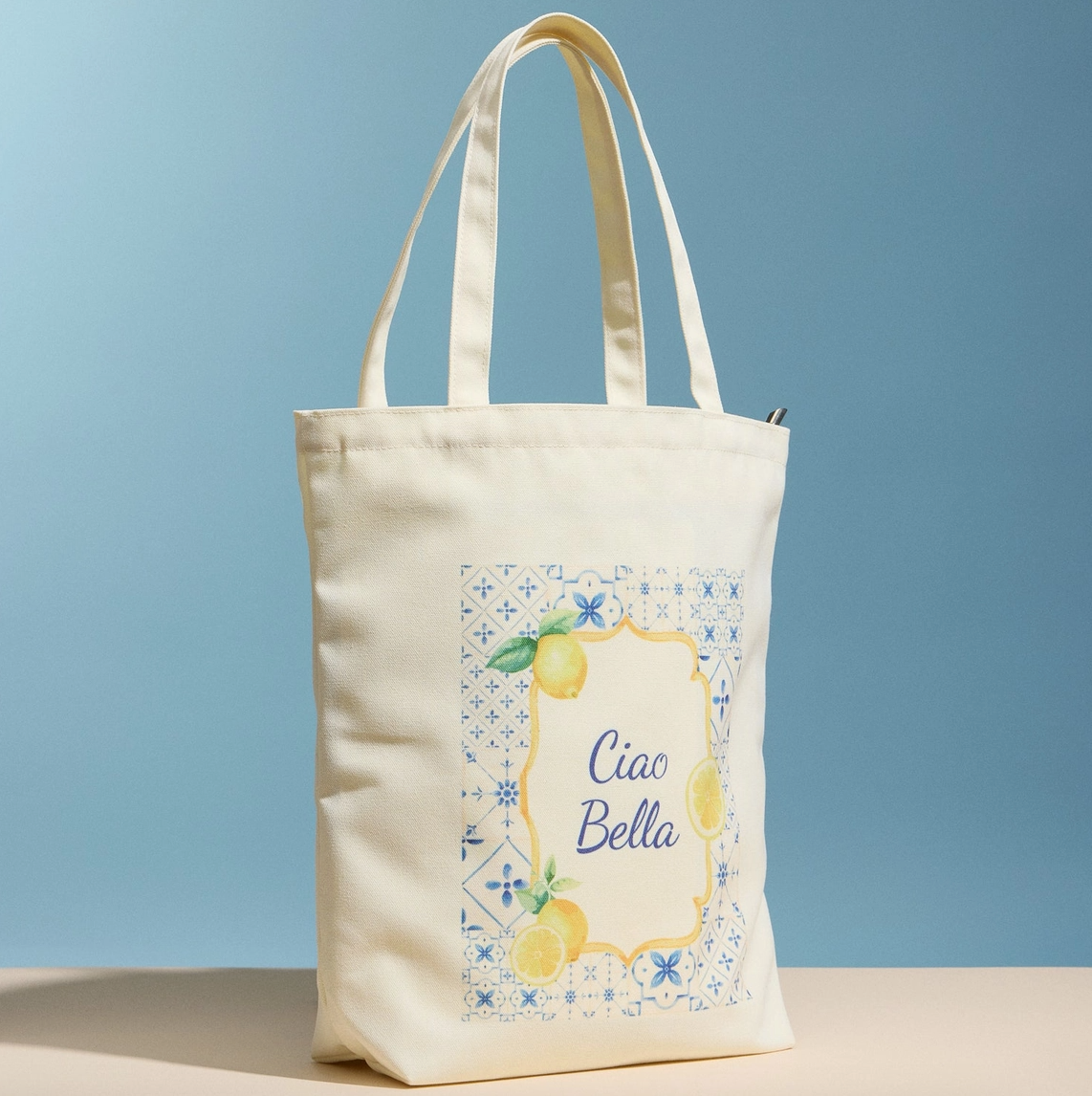 Ciao Bella Canvas Mediterranean Tote Bag