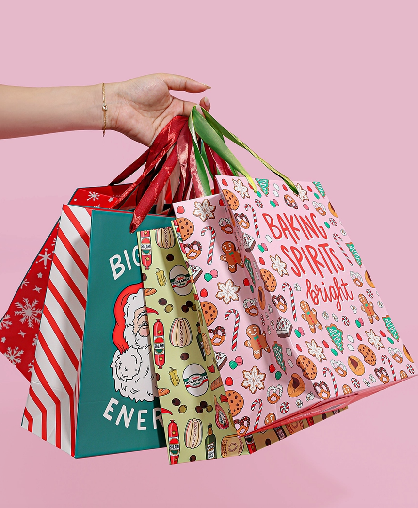 Italian Meats and Cheeses Gift Bag Set of 4