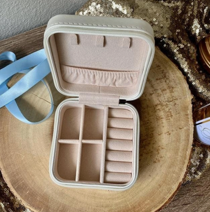 Travel Jewelry Case with Custom Tag & Wax Seal - Frayed Ribbon