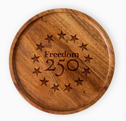 Freedom 250 Engraved Acacia Wood Tray - Officially Licensed