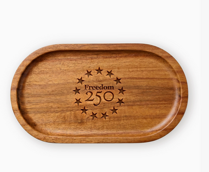 Freedom 250 Engraved Acacia Wood Tray - Officially Licensed